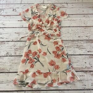 Storia Sun Dress Ribbon Floral Milkmaid Boho‎ Size Small Summer Women's